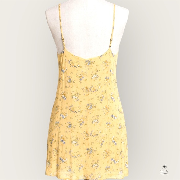 Reformation Floral Tunic Slip Dress Yellow Pastel Cottagecore Summer Top SzSmall - Picture 2 of 5